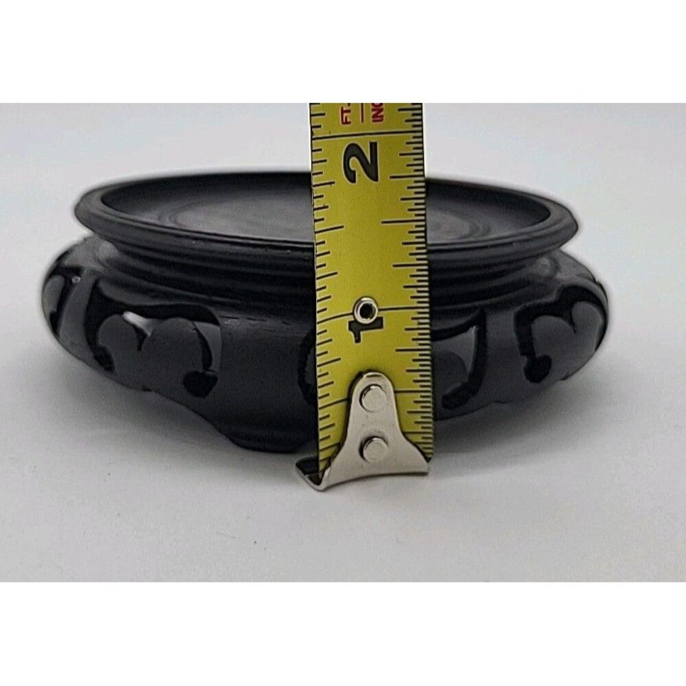 Chinese Carved Black Wood Bowl Pot Vase Display Stand Base Footed Ornate READ - Picture 6 of 9